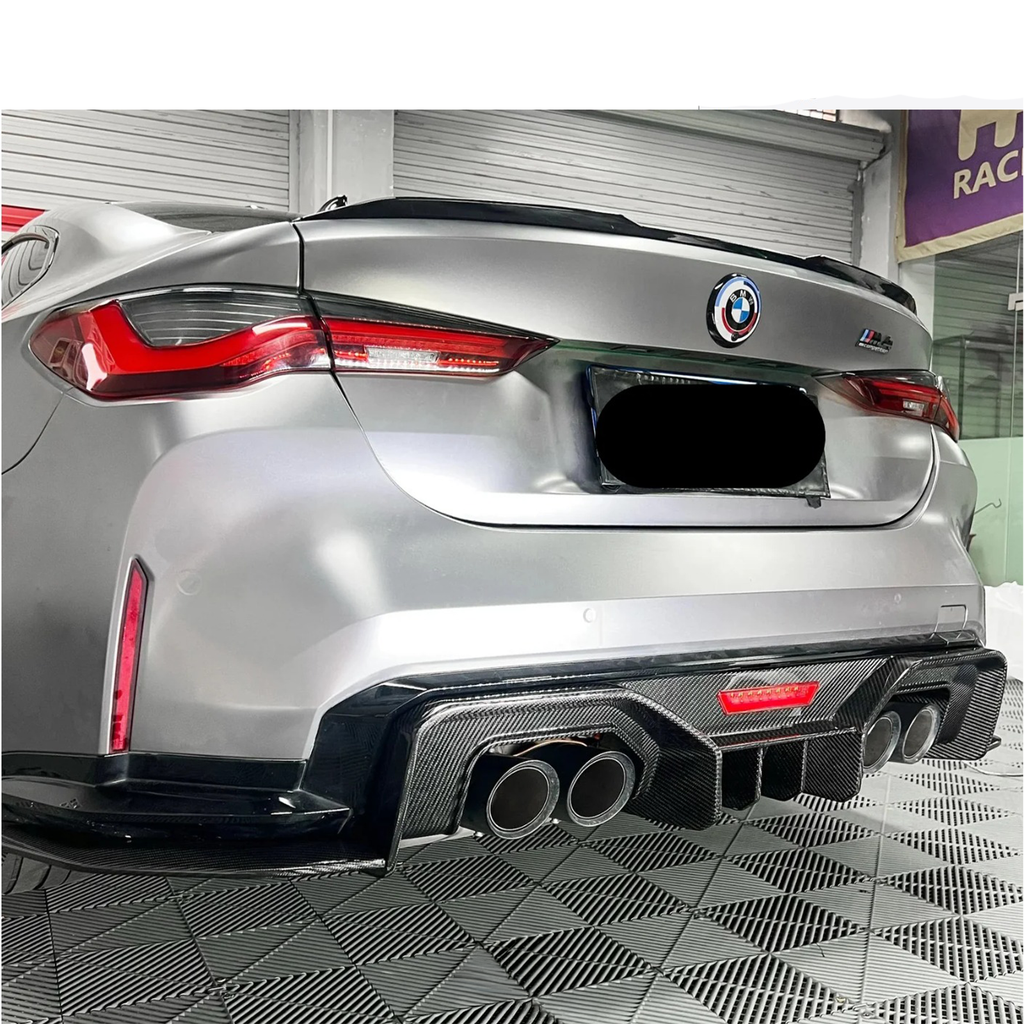 Carbon Fiber AD Style Rear Diffuser w/ LED Light for BMW G80 G81 G82 G83 M3 M4