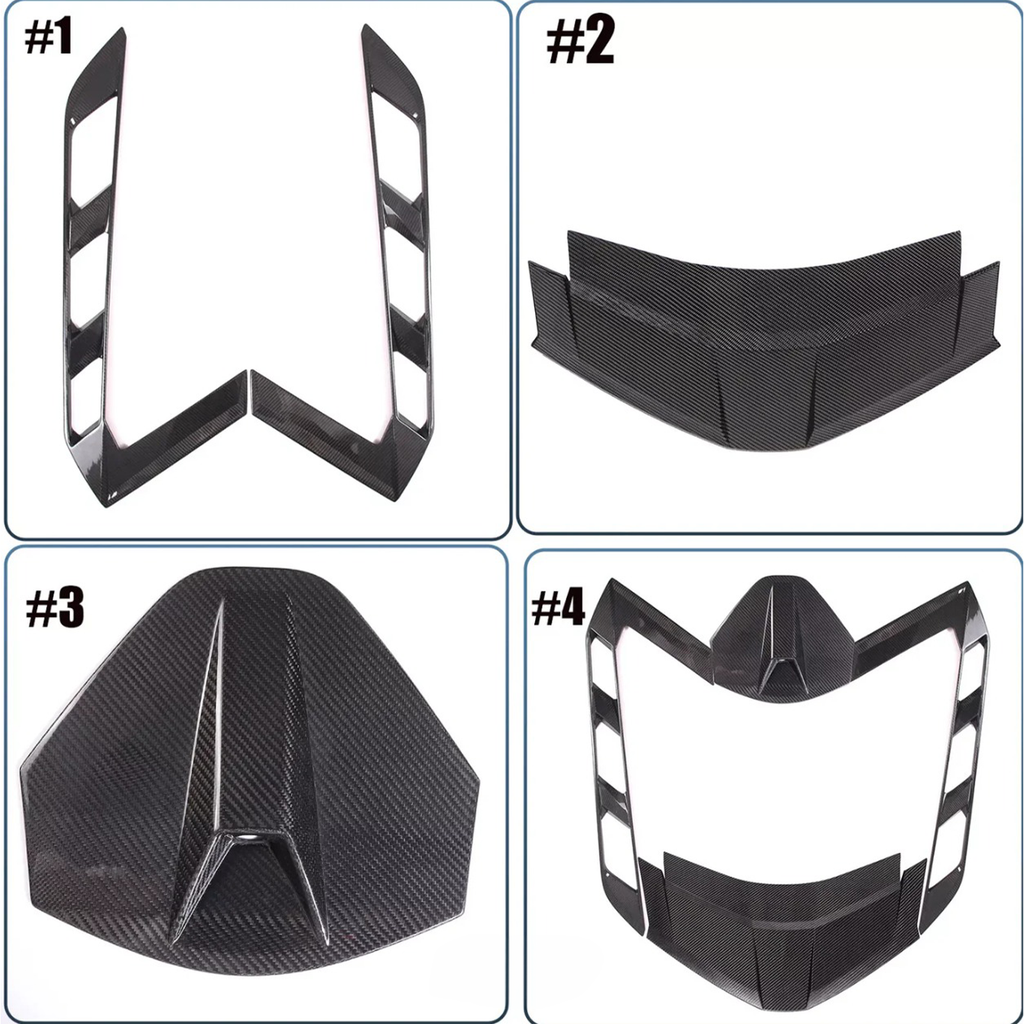 Carbon Fiber Rear Window Trim Cover Set for Chevrolet Corvette C8 Coupe
