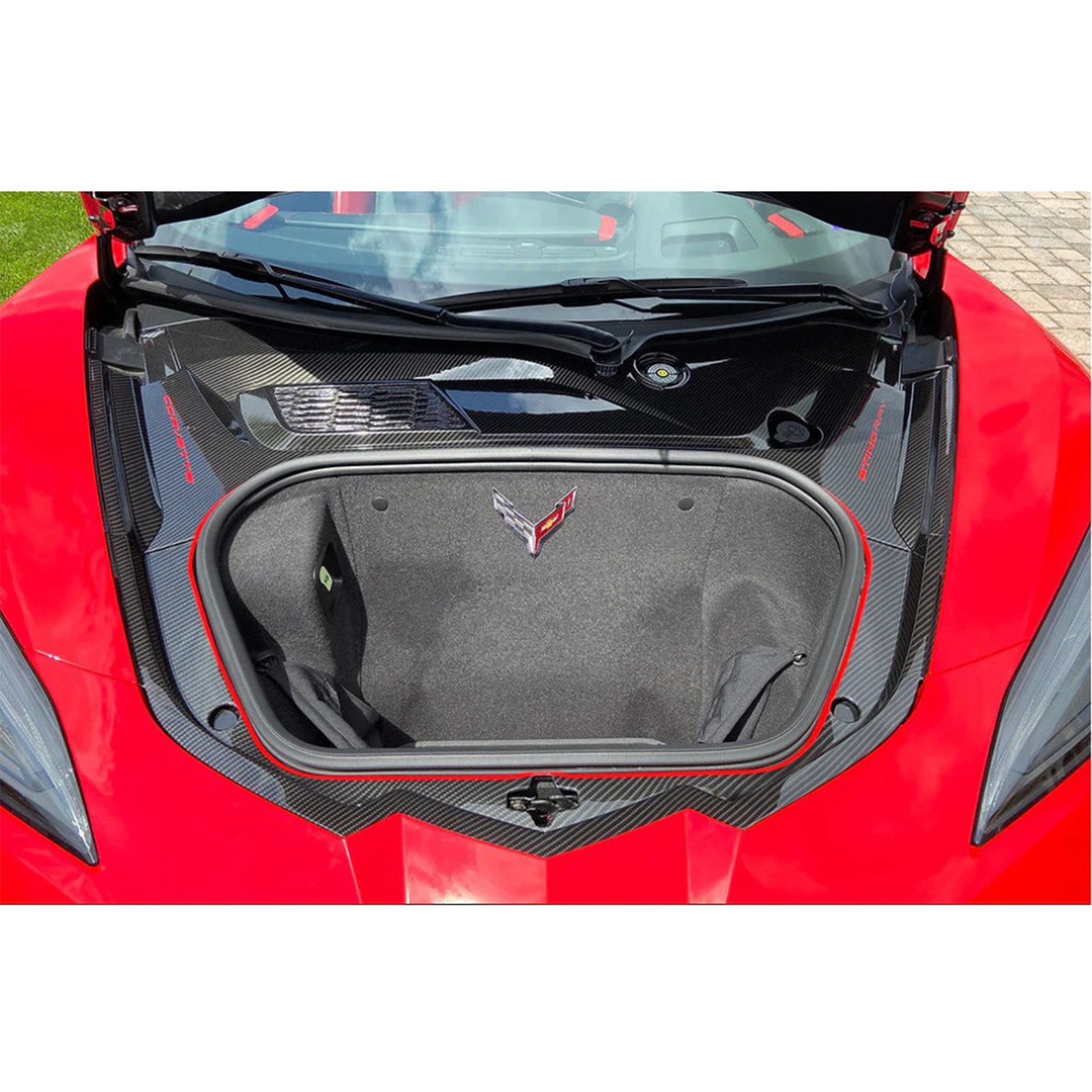 Dry Carbon Fiber Front Frunk Cover Trim Replacement for Chevrolet Corvette C8 Z06 Z51 Stingray