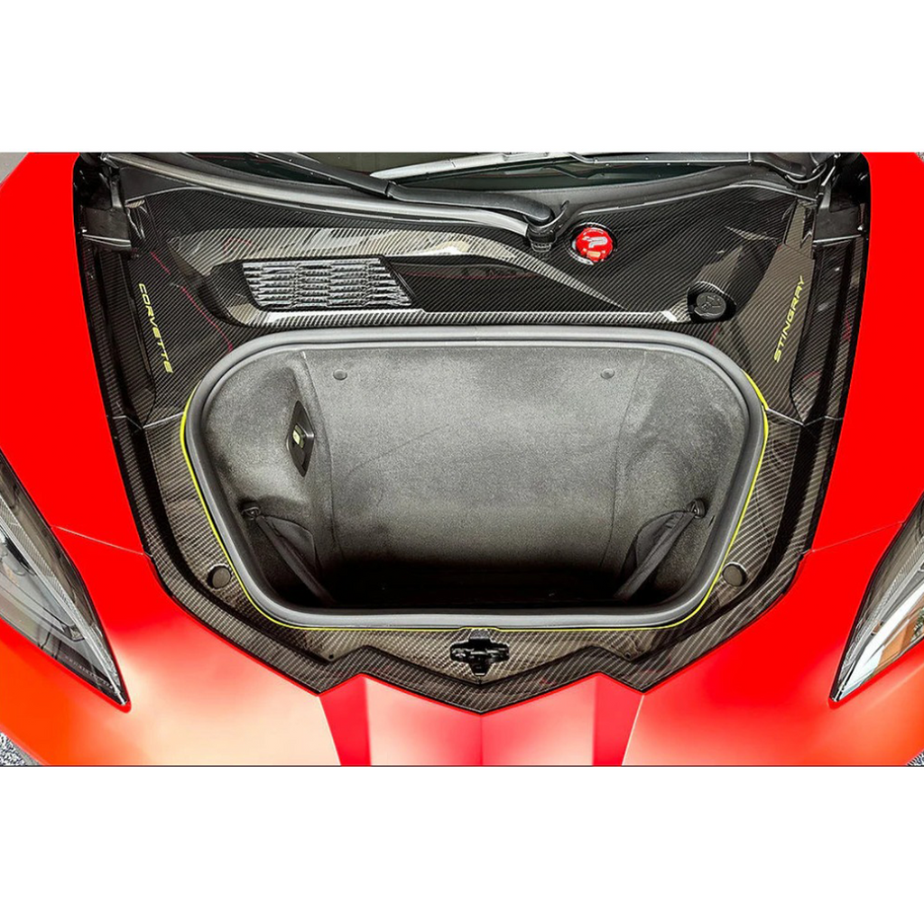 Dry Carbon Fiber Front Frunk Cover Trim Replacement for Chevrolet Corvette C8 Z06 Z51 Stingray
