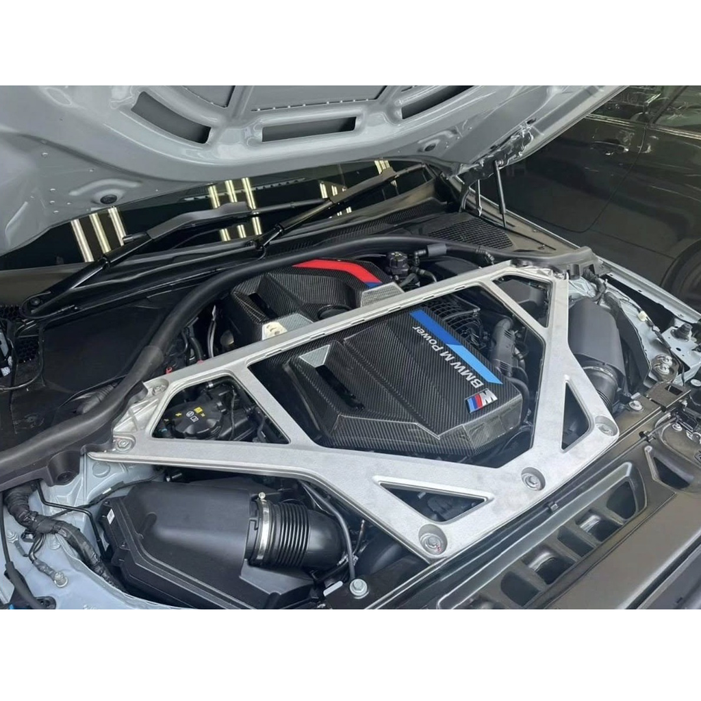 Carbon Fiber Engine Cover w/ M Stripe for BMW G87 M2 G80 M3 G82 G83 M4
