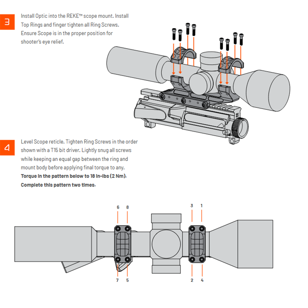 Unity Tactical REKE™ Scope Mount - 30mm, 34mm and 35mm Tubes