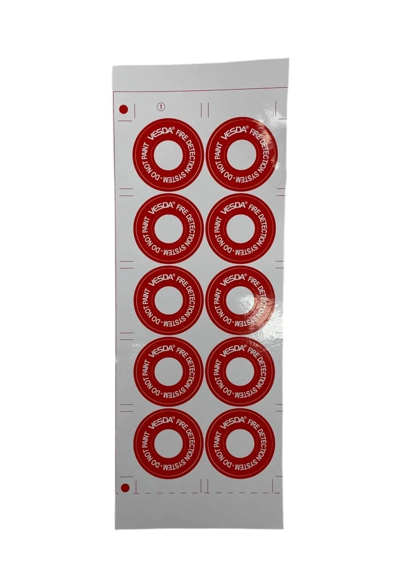 Kidde Miniature Sampling Point Label Red UL/FM Approved Sheet