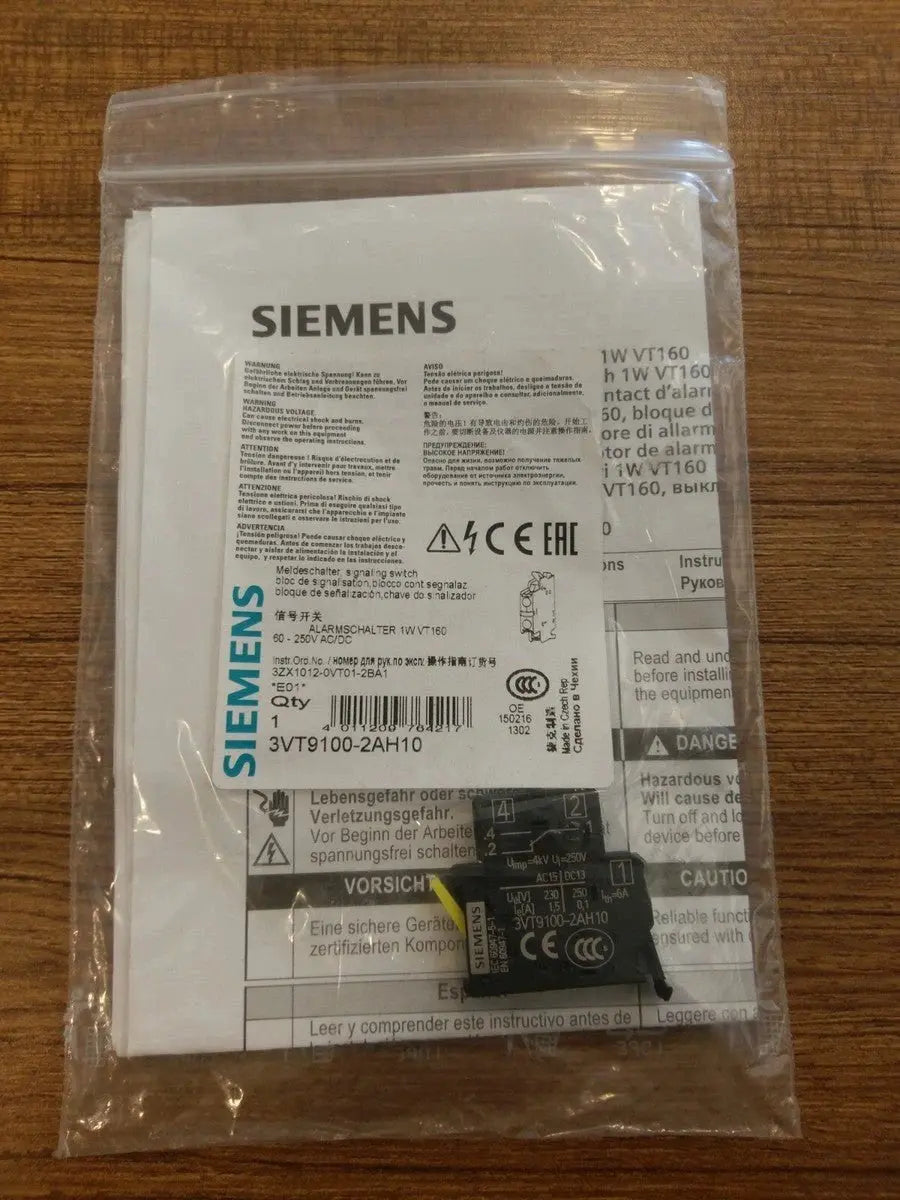 Fire Protection Alarm Switch 1CO VT160 | Siemens 3VT9100-2AH10