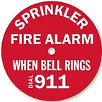 Fire Alarm Sign Round 7" - When Bell Rings Dial 911