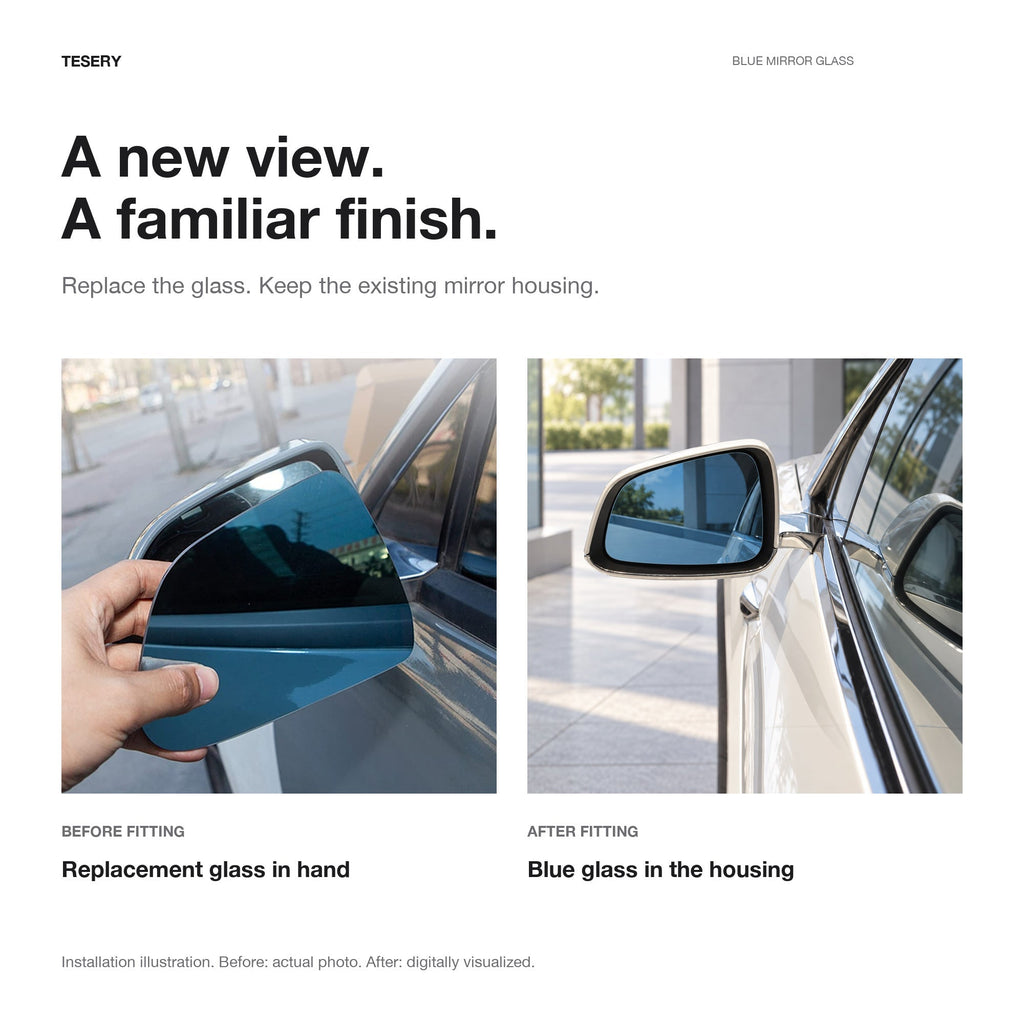 Wide-Angle Heated Mirror Glass for Tesla Model 3/Y/X/S