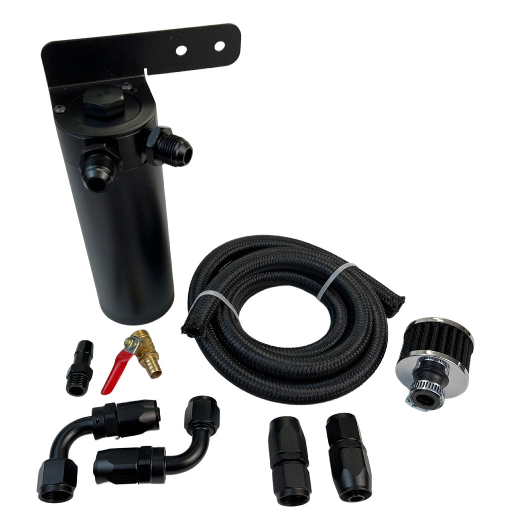 Universal Oil Catch Can XL 2Port -10AN + Mounting Bracket Kit + Filter 7.50z