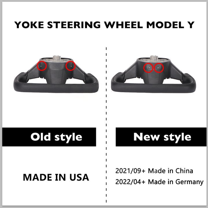 Yoke Style Steering Wheel for Model 3 / Y【Black & White Leather】